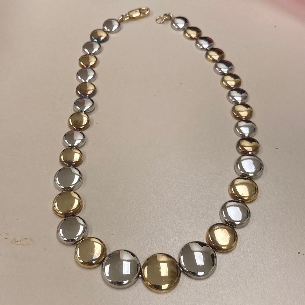 925 italy necklace two tone